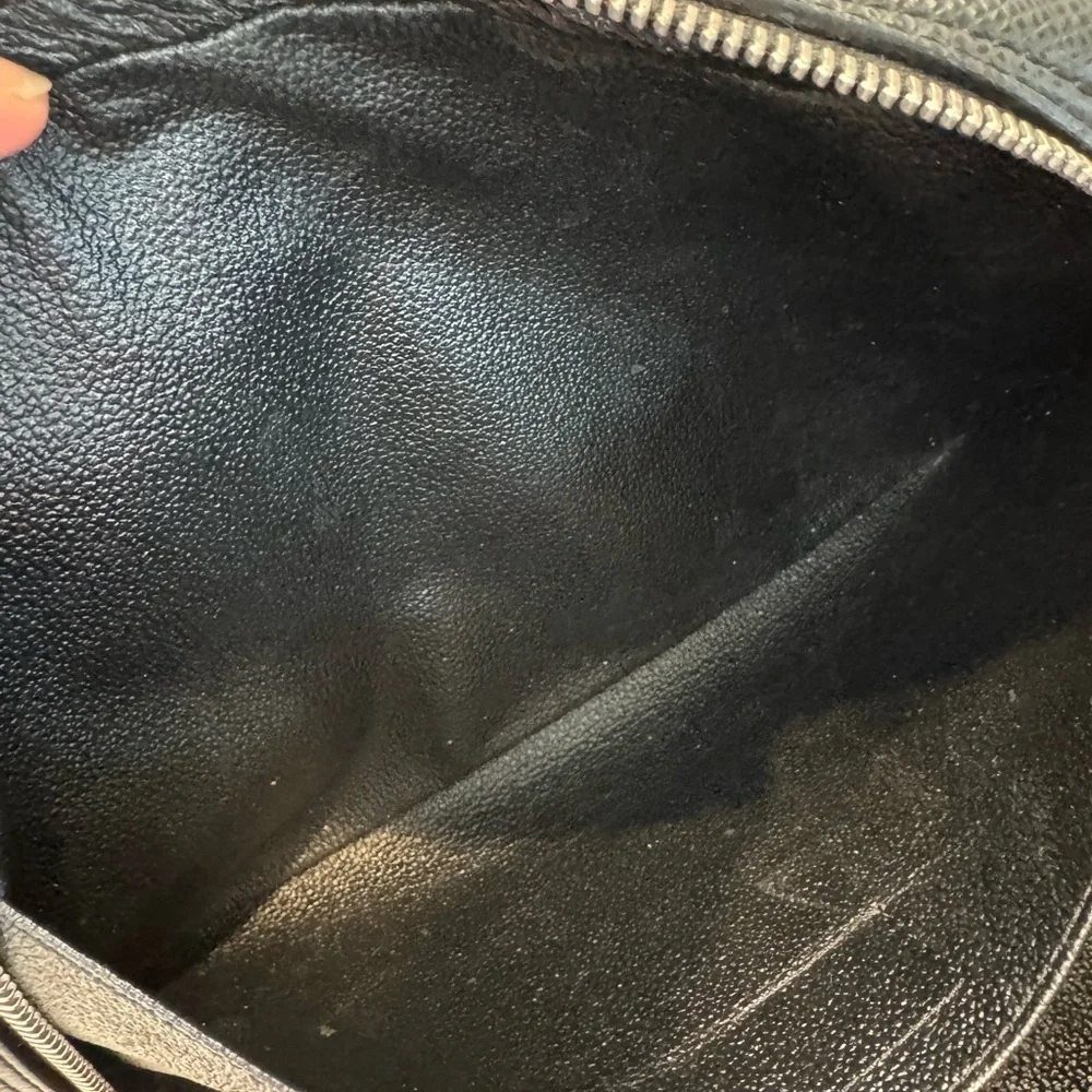 Louis Vuitton Black Leather Cosmetic Pouch
